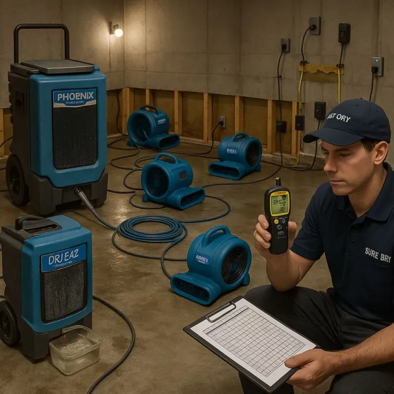 Structural Drying and Dehumidification process in Lake of the Woods, AZ